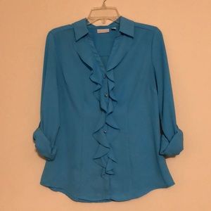 Ruffle button down blouse